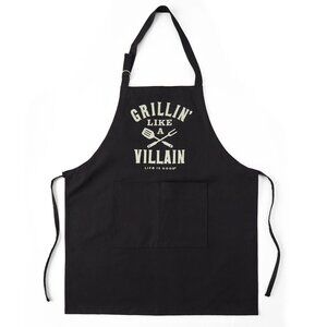 Life Is Good Adult Unisex Grillin' Like a Villain Essential Apron - Black